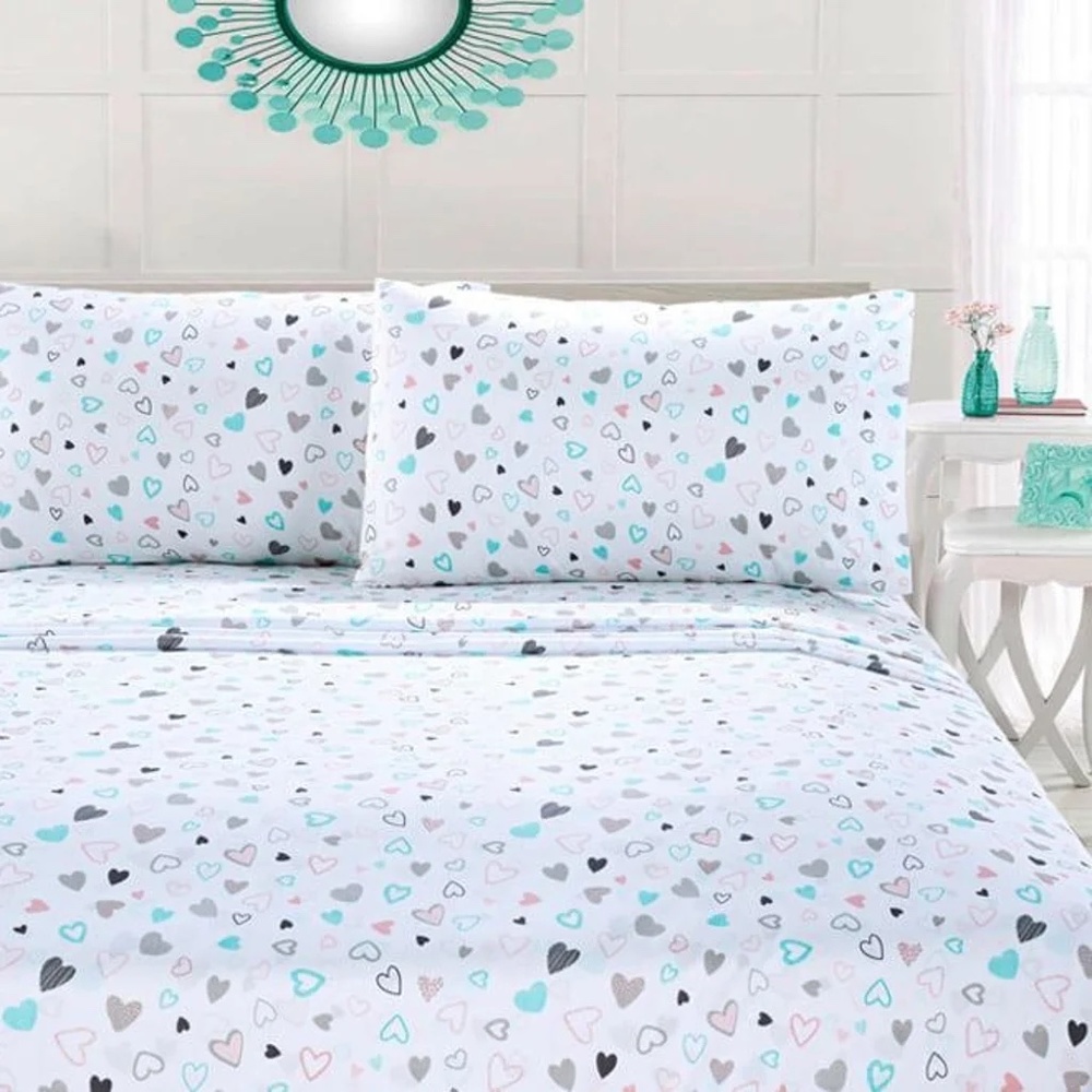Girls heart bedsheet set size TWIN E8